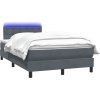 Box spring postel s matrací a LED 120x220 cm samet [3317309] (Barva Černá)