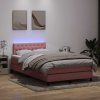 Box spring postel s matrací a LED 120x220 cm samet [3317212] (Barva Tmavě šedá)