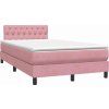Box spring postel s matrací a LED 120x220 cm samet [3317212] (Barva Tmavě šedá)