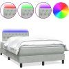 Box spring postel s matrací a LED 120x220 cm samet [3317212] (Barva Tmavě šedá)