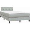 Box spring postel s matrací a LED 120x220 cm samet [3317212] (Barva Tmavě šedá)