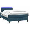 Box spring postel s matrací a LED 120x220 cm samet [3317212] (Barva Tmavě šedá)