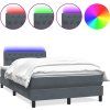 Box spring postel s matrací a LED 120x220 cm samet [3317212] (Barva Tmavě šedá)
