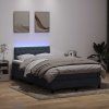 Box spring postel s matrací a LED 120x220 cm samet [3317212] (Barva Tmavě šedá)