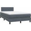 Box spring postel s matrací a LED 120x220 cm samet [3317212] (Barva Tmavě šedá)