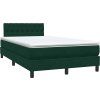 Box spring postel s matrací a LED 120x220 cm samet [3317212] (Barva Tmavě šedá)