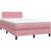 Box spring postel s matrací 120x220 cm samet [3316448] (Barva Růžová)