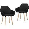 Jídelní židle 2 ks textil [283465] (Barva Černá)