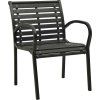 Zahradní židle 2 ks ocel a WPC [312034] (Barva Černá)