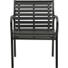 Zahradní židle 2 ks ocel a WPC [312034] (Barva Černá)