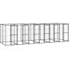 Venkovní psí kotec ocel 14,52 m² [3082264] (Barva Černá)