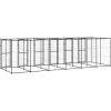 Venkovní psí kotec ocel 14,52 m² [3082264] (Barva Černá)
