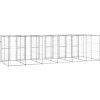 Venkovní psí kotec ocel 14,52 m² [3082264] (Barva Černá)
