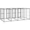 Venkovní psí kotec ocel 9,68 m² [3082262] (Barva Černá)