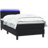 Box spring postel s matrací a LED 80x220 cm samet [3316715] (Barva Černá)