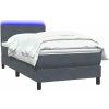 Box spring postel s matrací a LED 80x220 cm samet [3316715] (Barva Černá)