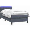 Box spring postel s matrací a LED 80x220 cm samet [3317197] (Barva Tmavě moddrá)