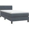 Box spring postel s matrací a LED 80x220 cm samet [3317197] (Barva Tmavě moddrá)