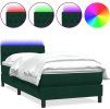 Box spring postel s matrací a LED 80x220 cm samet [3317197] (Barva Tmavě moddrá)
