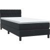 Box spring postel s matrací a LED 80x220 cm samet [3317197] (Barva Tmavě moddrá)