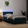 Box spring postel s matrací a LED 80x220 cm samet [3317197] (Barva Tmavě moddrá)