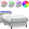 Box spring postel s matrací a LED 80x220 cm samet [3317197] (Barva Tmavě moddrá)