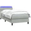 Box spring postel s matrací a LED 80x220 cm samet [3317197] (Barva Tmavě moddrá)