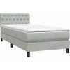 Box spring postel s matrací a LED 80x220 cm samet [3317197] (Barva Tmavě moddrá)