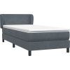 Box spring postel s matrací 80x220 cm samet [3317380] (Barva Tmavě šedá)
