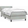 Box spring postel s matrací 80x220 cm samet [3317380] (Barva Tmavě šedá)