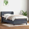 Box spring postel s matrací 80x220 cm samet [3317380] (Barva Tmavě šedá)