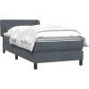 Box spring postel s matrací 80x220 cm samet [3317380] (Barva Tmavě šedá)