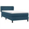 Box spring postel s matrací 80x220 cm samet [3317380] (Barva Tmavě šedá)