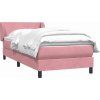 Box spring postel s matrací 80x220 cm samet [3317380] (Barva Tmavě šedá)