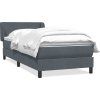 Box spring postel s matrací 80x220 cm samet [3317380] (Barva Tmavě šedá)
