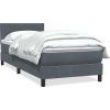 Box spring postel s matrací 80x220 cm samet [3316429] (Barva Tmavě moddrá)