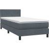 Box spring postel s matrací 80x220 cm samet [3316429] (Barva Tmavě moddrá)