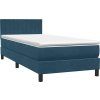 Box spring postel s matrací 80x220 cm samet [3316429] (Barva Tmavě moddrá)