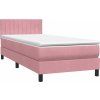 Box spring postel s matrací 80x220 cm samet [3316429] (Barva Tmavě moddrá)