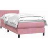 Box spring postel s matrací 80x220 cm samet [3316429] (Barva Tmavě moddrá)