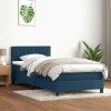 Box spring postel s matrací 80x220 cm samet [3316429] (Barva Tmavě moddrá)