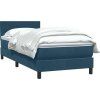 Box spring postel s matrací 80x220 cm samet [3316429] (Barva Tmavě moddrá)