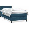 Box spring postel s matrací 80x220 cm samet [3316429] (Barva Tmavě moddrá)
