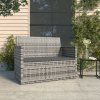 Zahradní lavice s poduškami 105 cm polyratan [362317] (Barva Šedá)