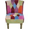 Francouzské křeslo patchwork textil [240809] (Barva Vícebarevný)