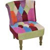 Francouzské křeslo patchwork textil [240809] (Barva Vícebarevný)