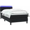 Box spring postel s matrací a LED 80x210 cm samet [3316857] (Barva Světle šedá)