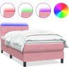 Box spring postel s matrací a LED 80x210 cm samet [3316857] (Barva Světle šedá)