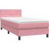 Box spring postel s matrací a LED 80x210 cm samet [3316857] (Barva Světle šedá)