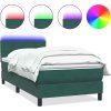 Box spring postel s matrací a LED 80x210 cm samet [3316857] (Barva Světle šedá)